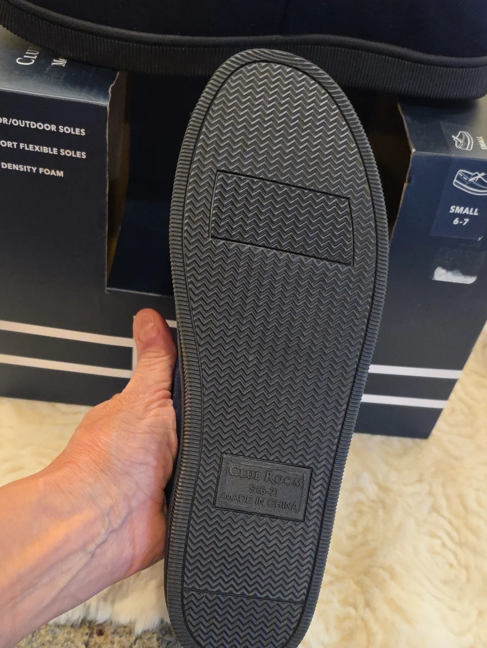 Club Room Navy Slippers Mens Small 6-7 New In Box, Young Mans Size Small